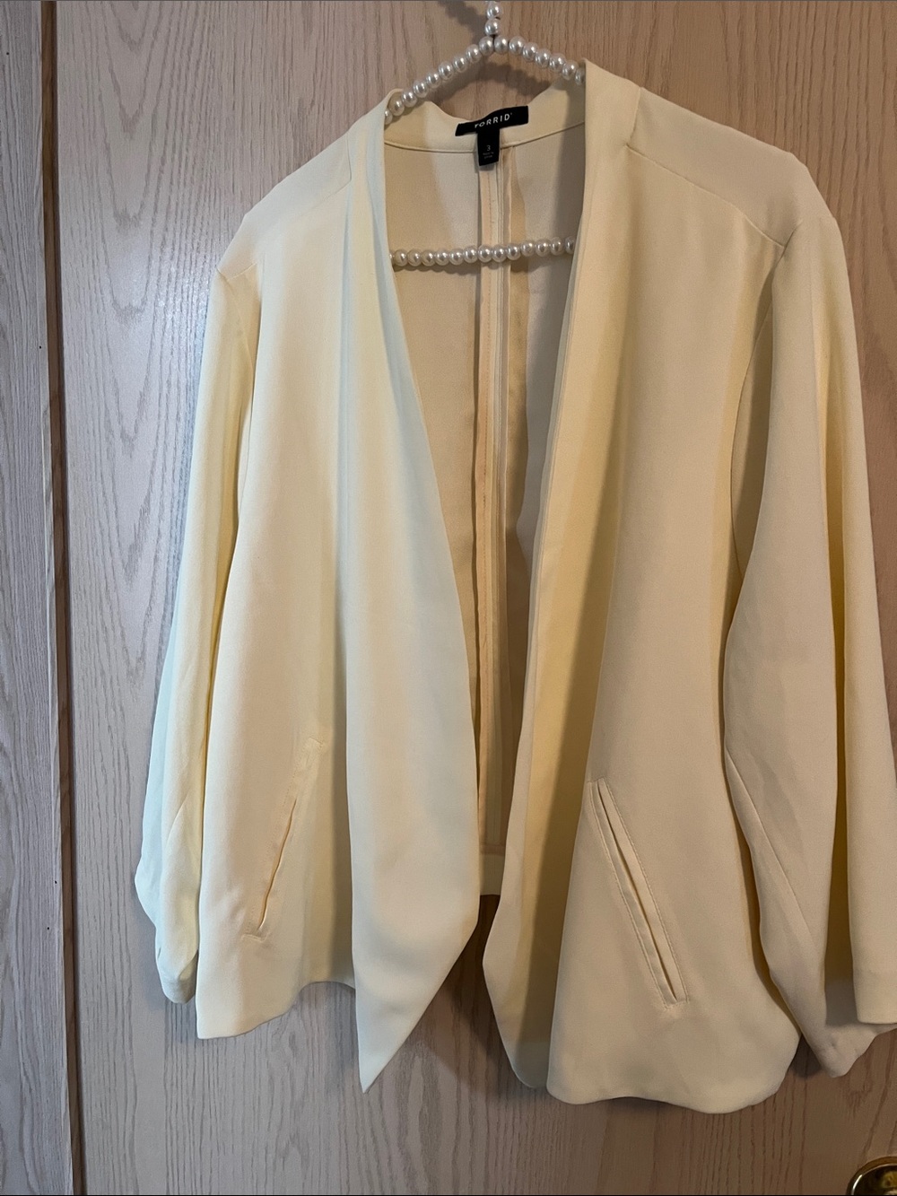Torrid Off White Open-Front Blazer